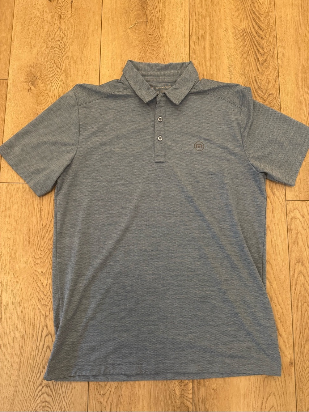 Travis Mathew Heater Polo Shirt in Heather Blue - NWOT